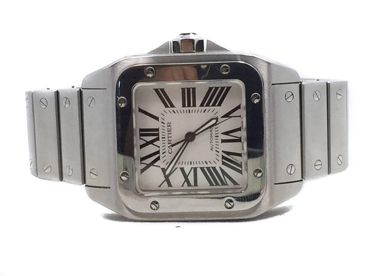 Cartier Stainless Steel Santos 100 Automatic Wristwatch Ref W200737G 1