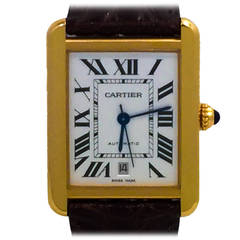 Cartier Yellow Gold Stainless Steel Tank Solo Automatic Wristwatch Ref W5200026