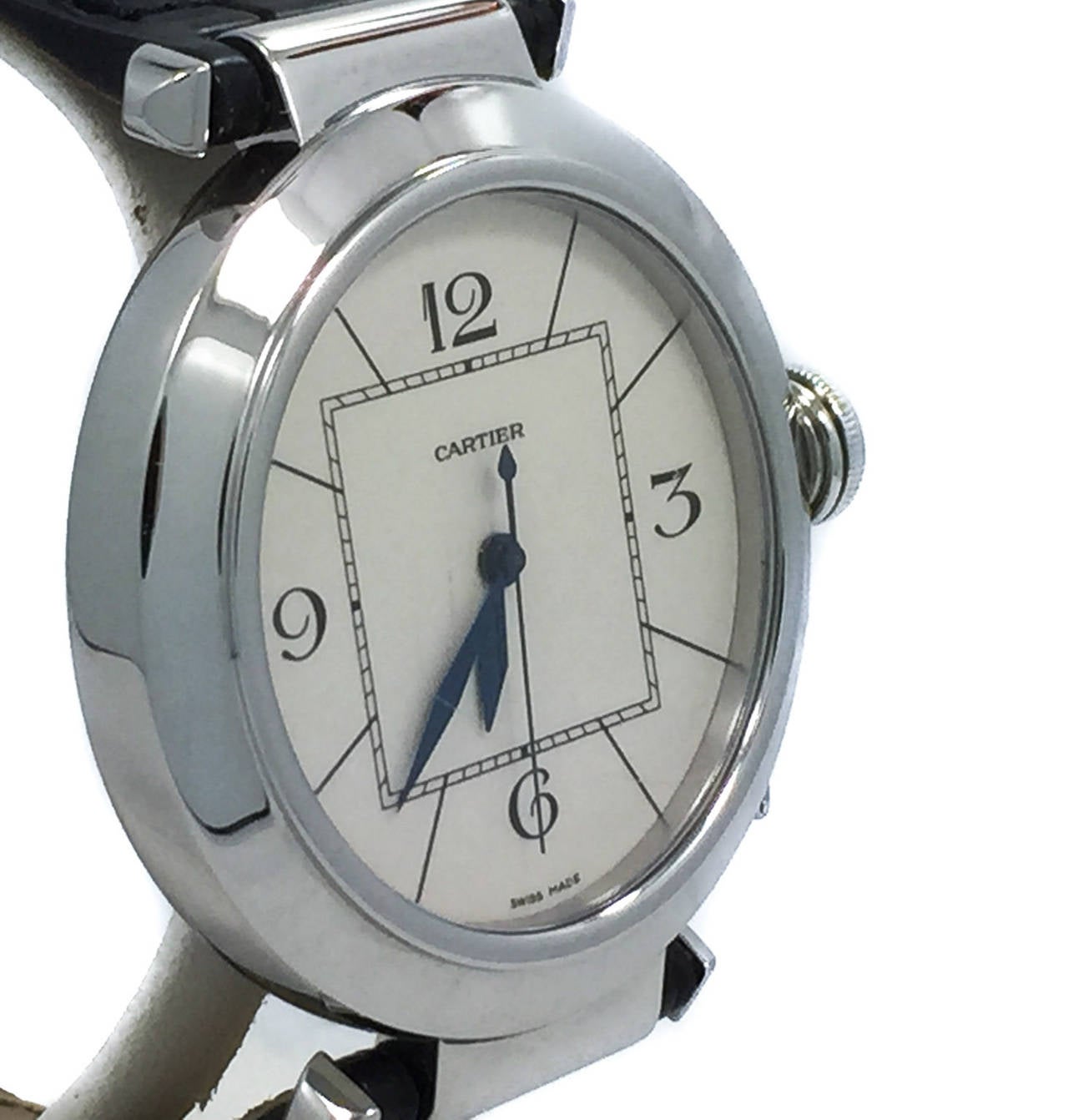 Cartier Stainless Steel Pasha 42mm Wristwatch Ref W3107255 In Excellent Condition In Miami, FL