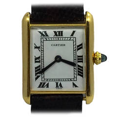 Cartier  Yellow Gold Audemars Piguet Movement Tank Wristwatch