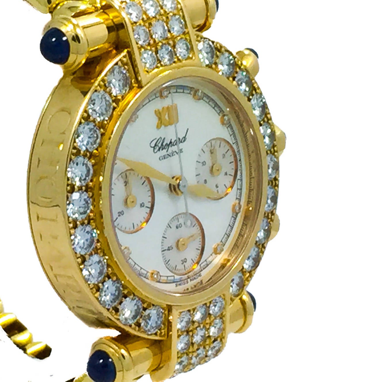 Women's Chopard Lady's Yellow Gold Diamond Bezel Imperial Chronograph Wristwatch