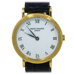 Patek Philippe Lady's Yellow Gold Calatrava Hobnail Bezel Wristwatch Ref 4819