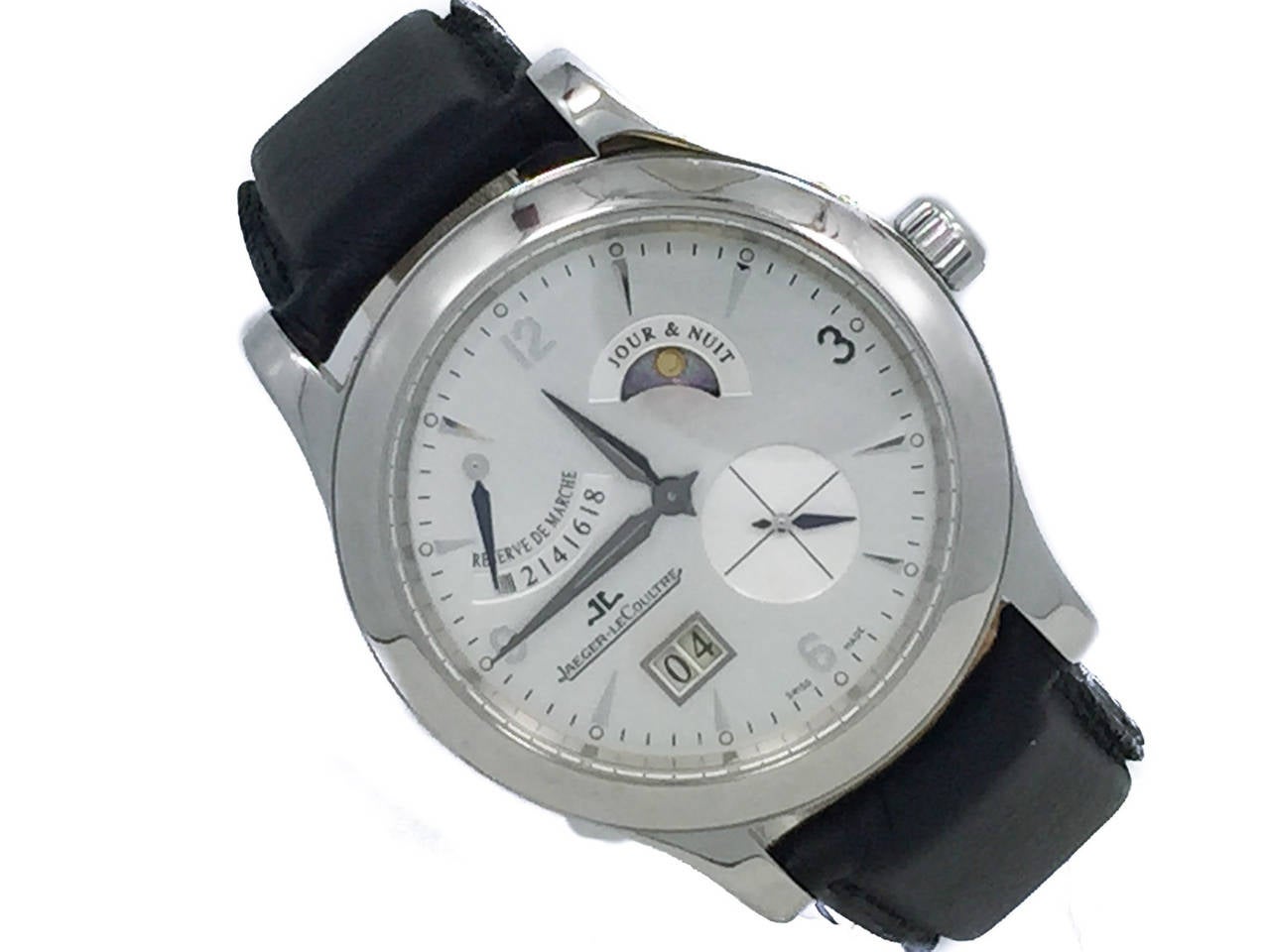 Mens Jaeger LeCoultre Master 8 Day In Stainless Steel. The Watch is in Great Condition & All Functions Work Great, Movement is Operated by Manual Mechanical Winding. The Watch is on a Jaeger Strap & Buckle. Included is a Jaeger Box & Jaeger Cert.