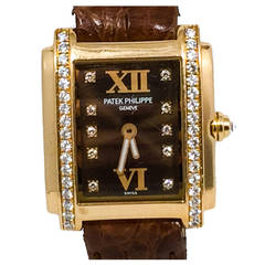 Patek Philippe Lady's Rose Gold Diamond 24 Wristwatch Ref 4908