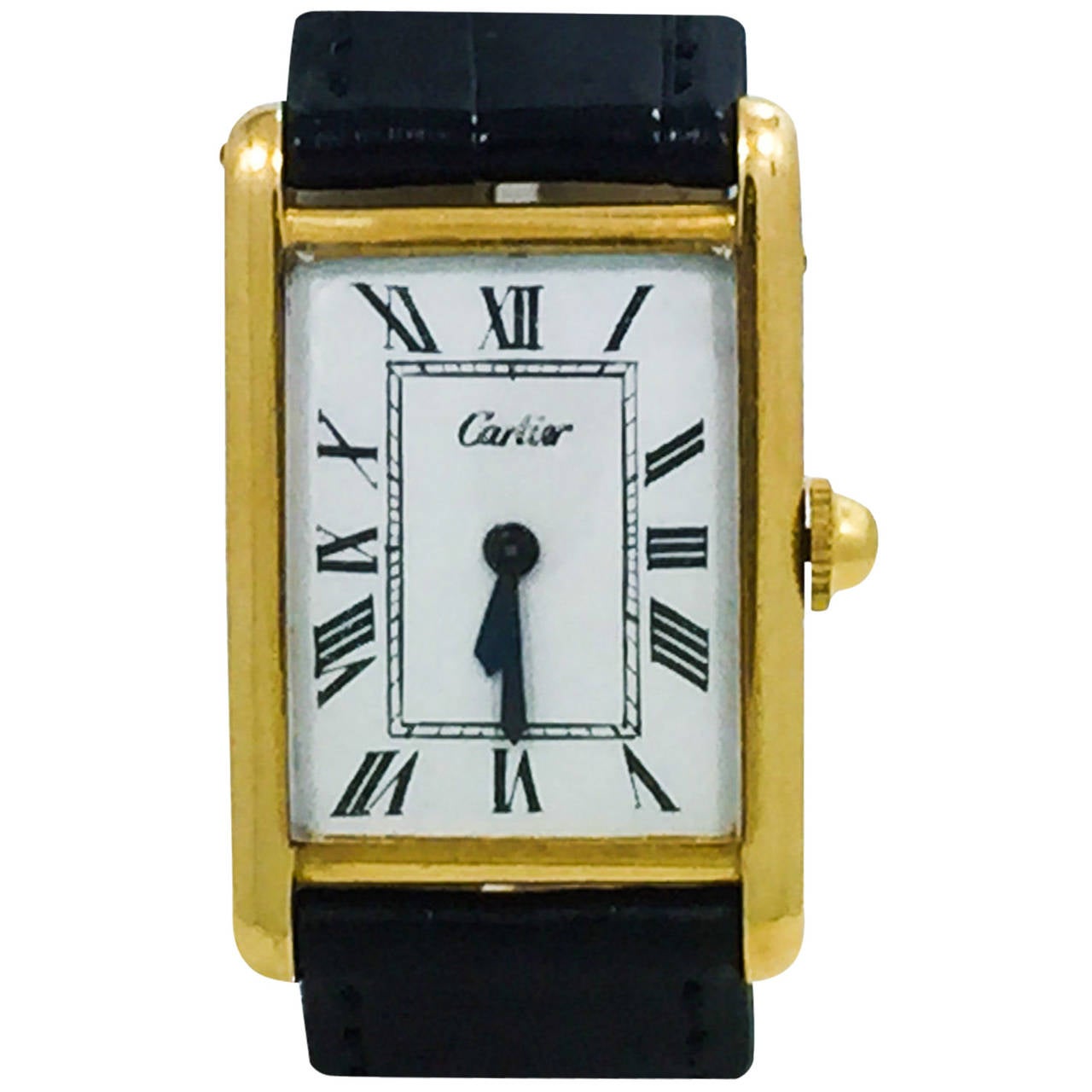 Cartier Yellow Gold XL Tank LeCoultre Movement Wristwatch