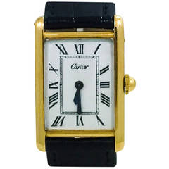 Vintage Cartier Yellow Gold XL Tank LeCoultre Movement Wristwatch