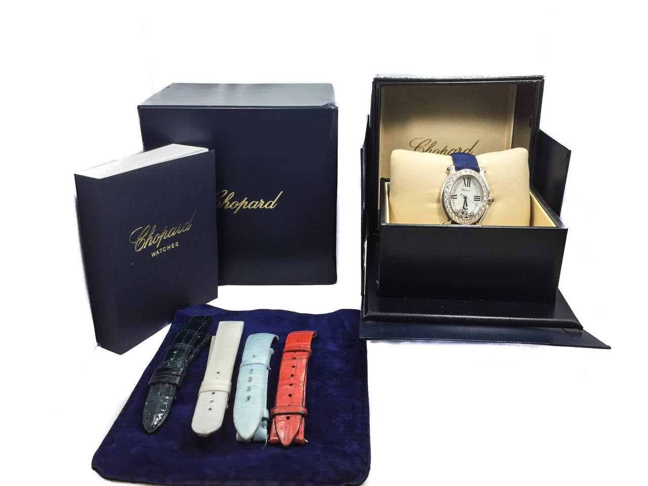 Chopard Lady's White Gold Diamond Bezel Happy Sport Oval Wristwatch 2