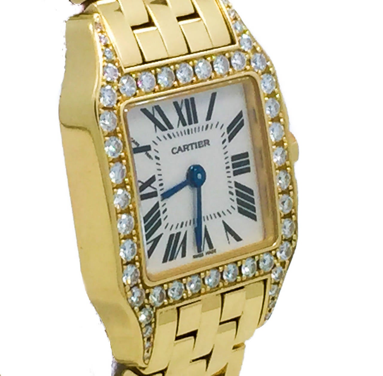 Women's Cartier Lady's Yellow Gold Diamond Demoiselle Wristwatch Ref WF9001Y7