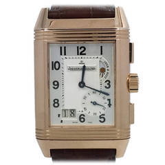 Jaeger LeCoultre Rose Gold Reverso Grande GMT Wristwatch Ref Q3022420