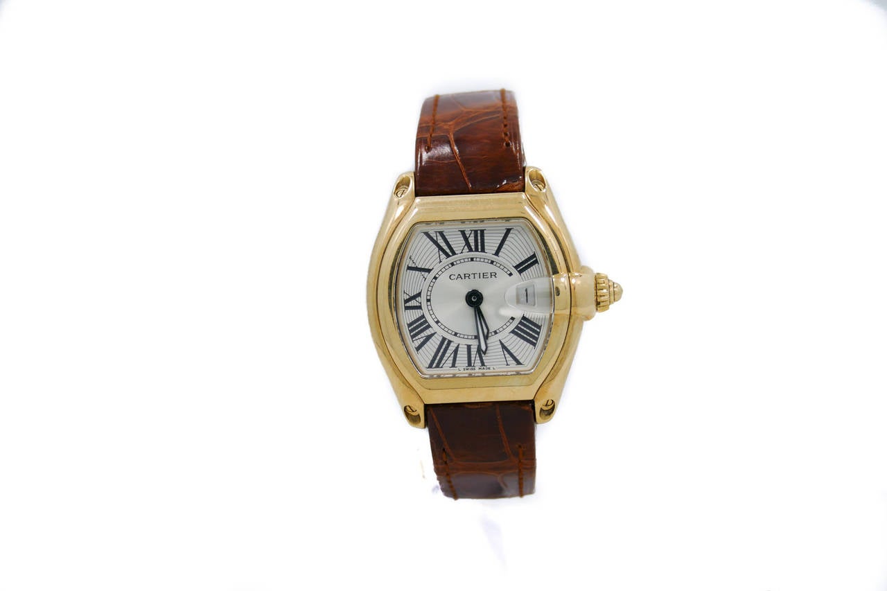 Modern Cartier Lady's Yellow Gold Roadster Wristwatch