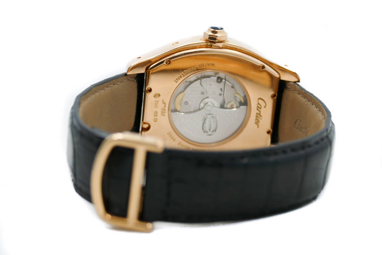 Cartier Rose Gold Tortue Perpetual Calendar XL Automatic Wristwatch 4