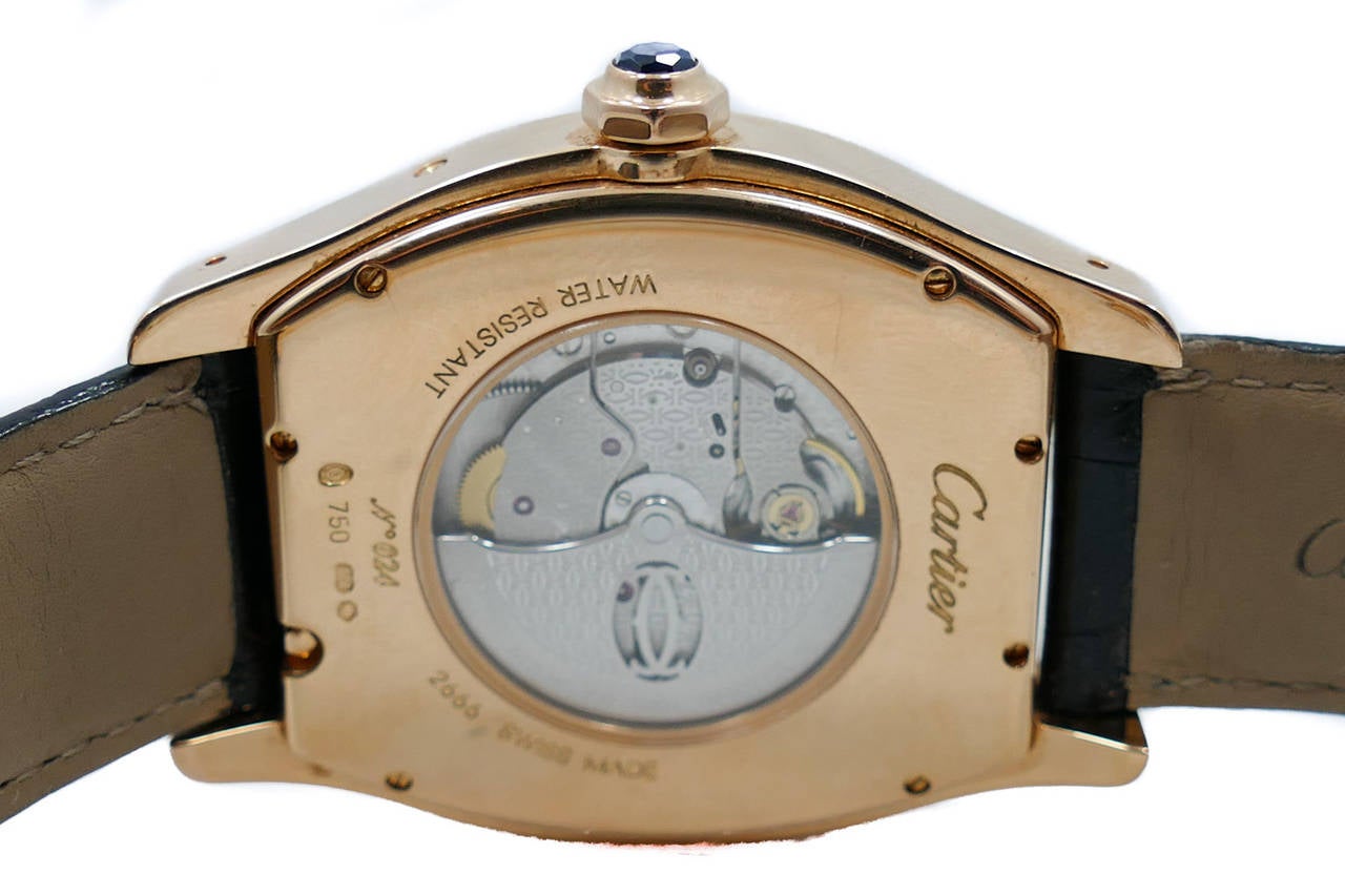 Cartier Rose Gold Tortue Perpetual Calendar XL Automatic Wristwatch 5