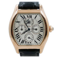 Cartier Rose Gold Tortue Perpetual Calendar XL Automatic Wristwatch
