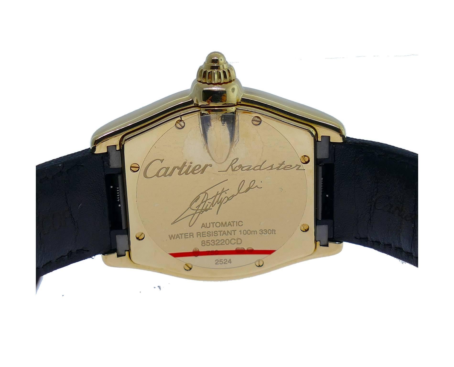 Cartier Gelbgold Limitierte Auflage Smarson Fittipaldi Roadster-Armbanduhr Herren