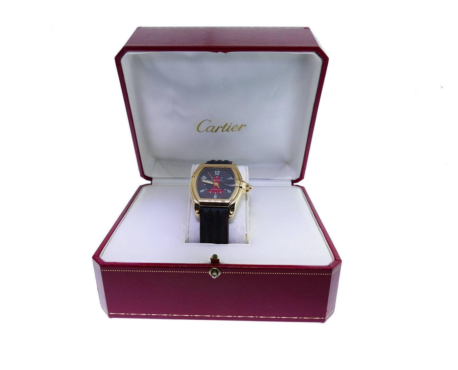 Cartier Gelbgold Limitierte Auflage Smarson Fittipaldi Roadster-Armbanduhr 3