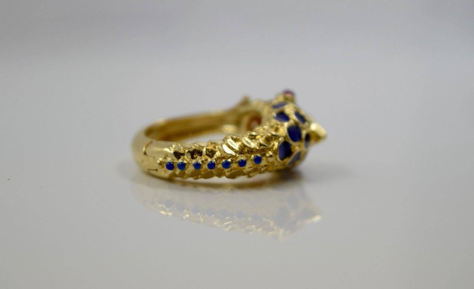 Tiffany & Co. Ruby Gold Hinged Fish Ring 2
