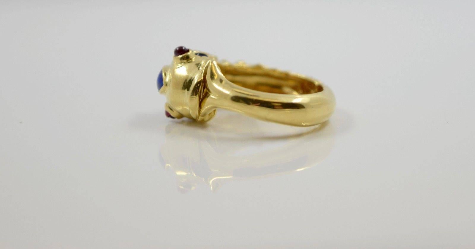 Women's or Men's Tiffany & Co. Ruby Gold Hinged Fish Ring
