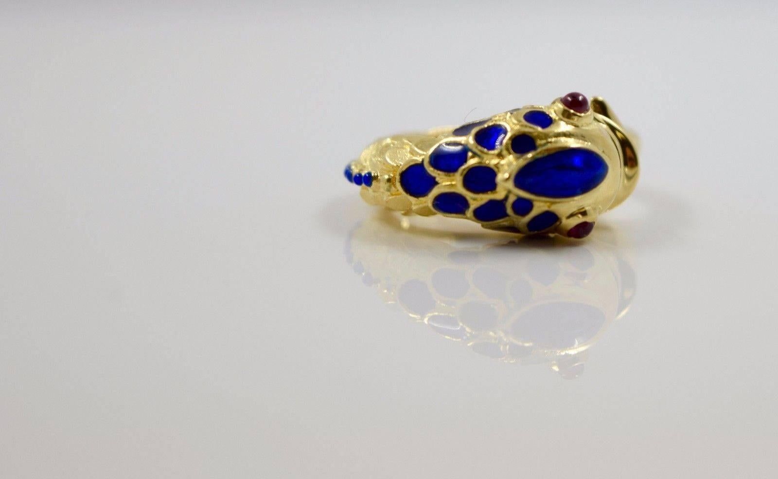 Tiffany & Co. Ruby Gold Hinged Fish Ring 4