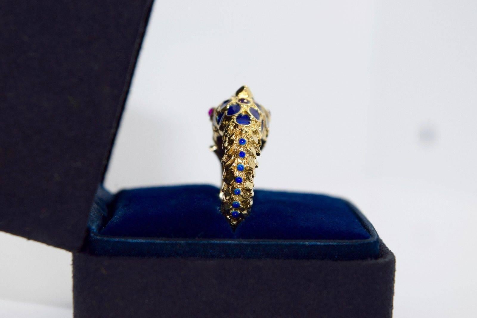 Tiffany & Co. Ruby Gold Hinged Fish Ring 5