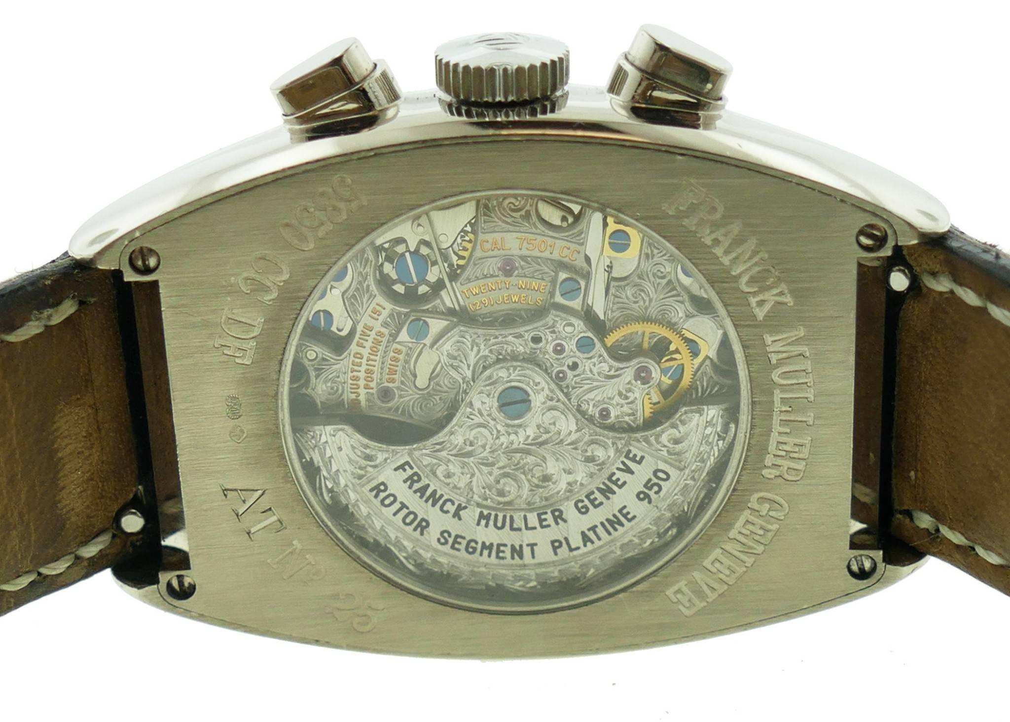 Men's Mens Franck Muller 5850CCDF Casablanca Chronograph 18K White Gold Auto Watch