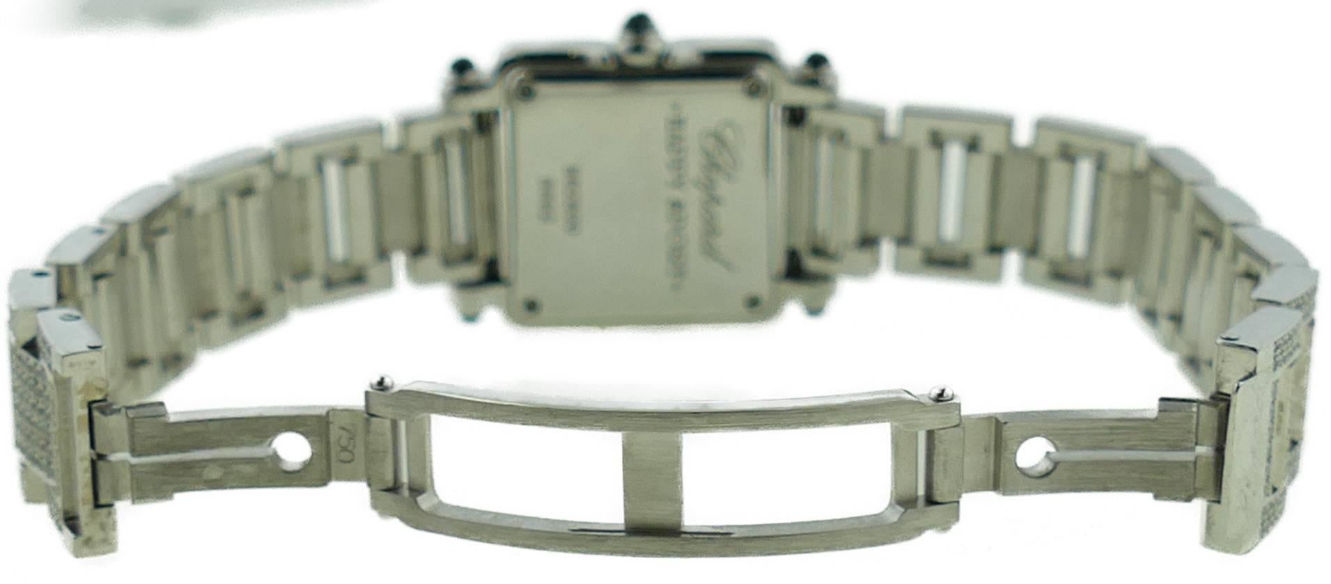 Ladies Chopard Happy Sport Diamond Steel Watch w/18k White Gold Diamond Bracelet For Sale 1