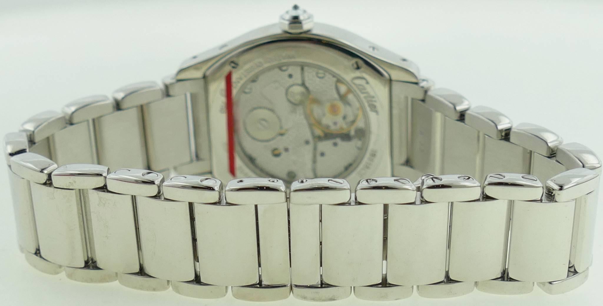 Ladies Cartier Tortue 18k White Gold Diamond Watch on a Bracelet 1
