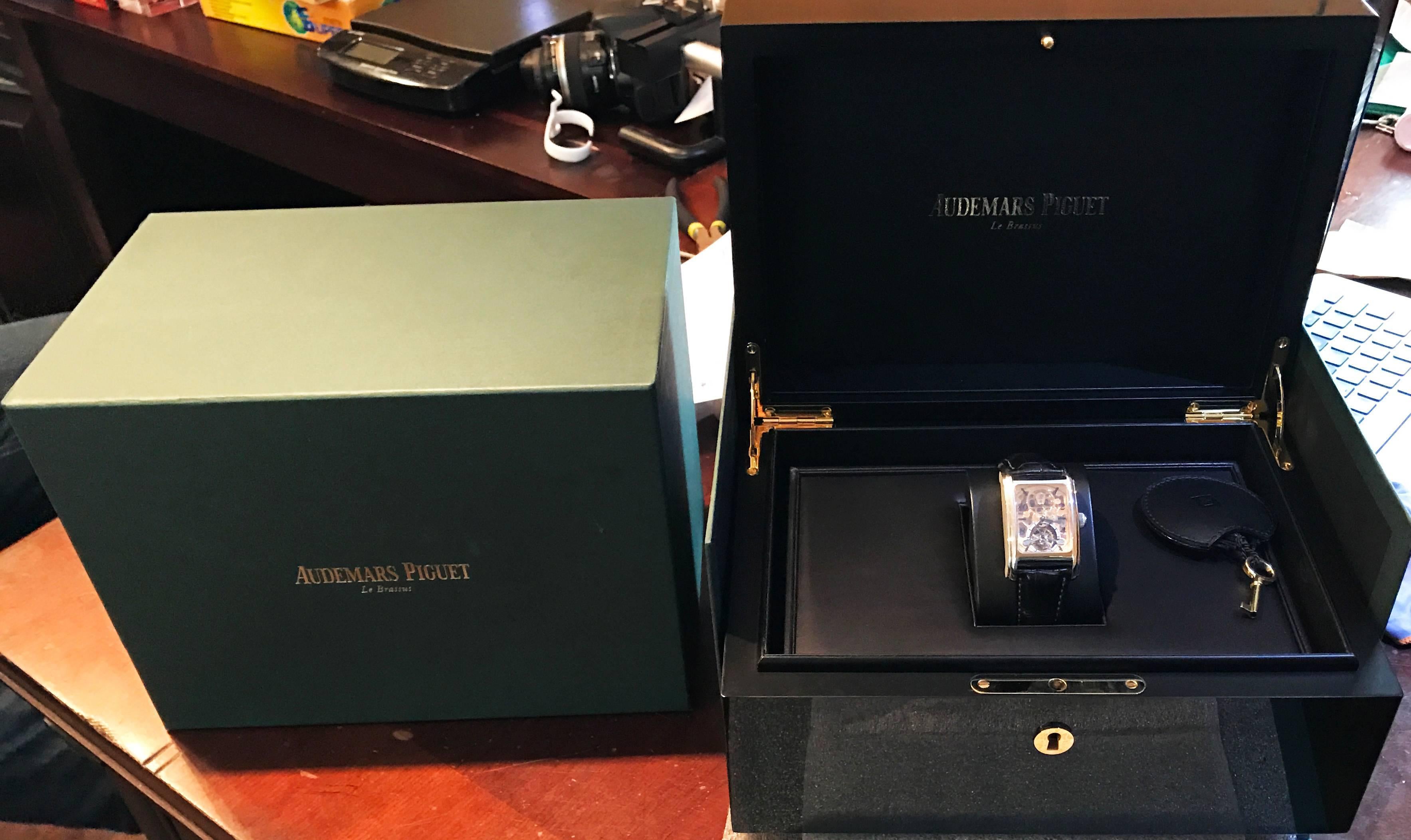  Audemars Piguet Edward Piguet Platinum Skeleton Dial Tourbillon Wristwatch  For Sale 3