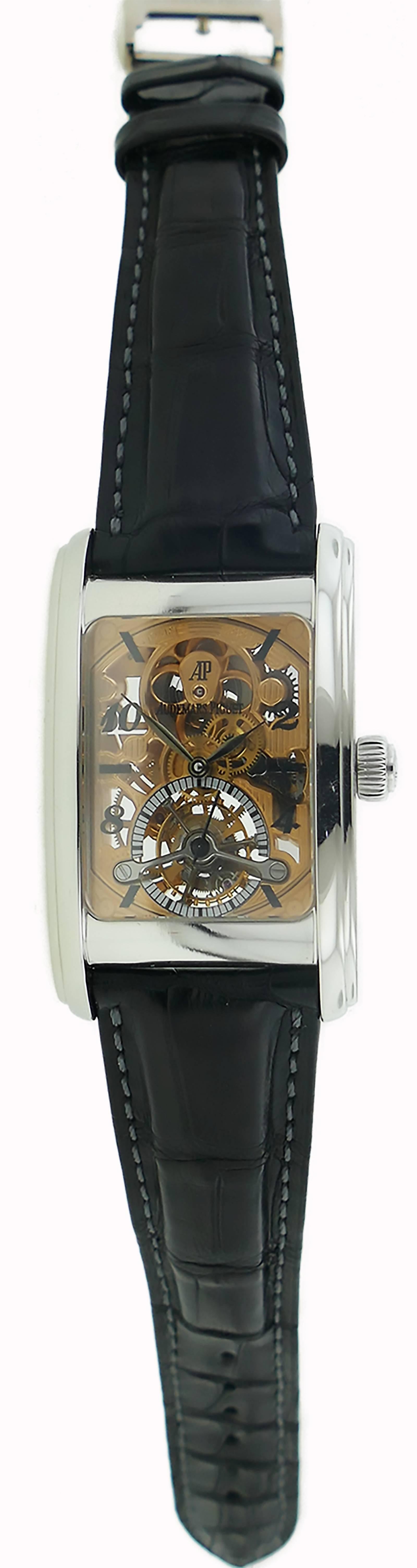  Audemars Piguet Edward Piguet Platinum Skeleton Dial Tourbillon Wristwatch  For Sale 2