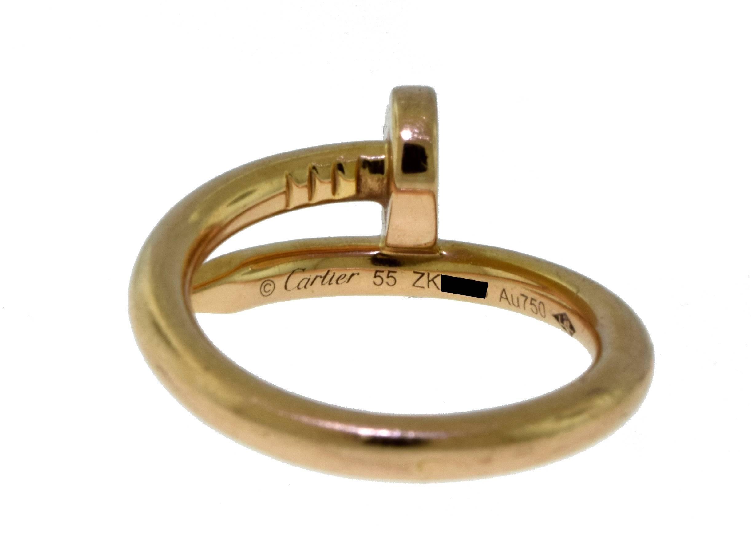 Cartier Juste Un Clou Rose Gold Ring In Excellent Condition In Miami, FL