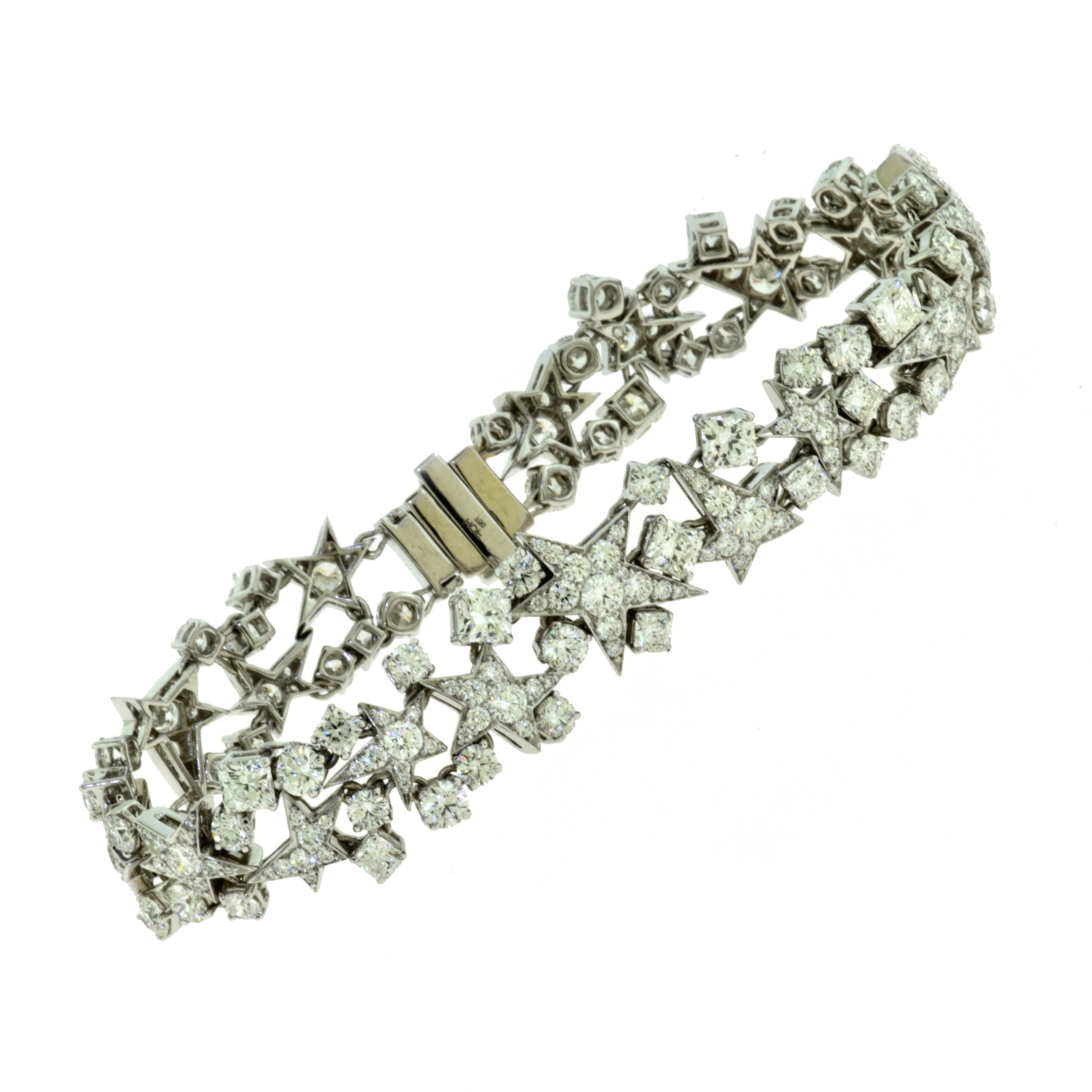 Hearts on Fire Illa Diamond Bracelet in 18 Karat White Gold For Sale