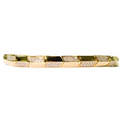18K Yellow Gold Slim Diamond Bangle with Natural Diamonds IdunnCollection
