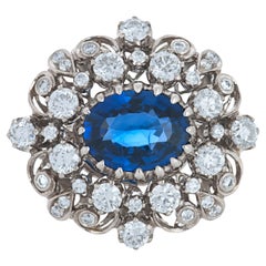 Kwiat Vintage Collection Art Deco Style 2.0 Carat Sapphire and Diamond 18kw Ring