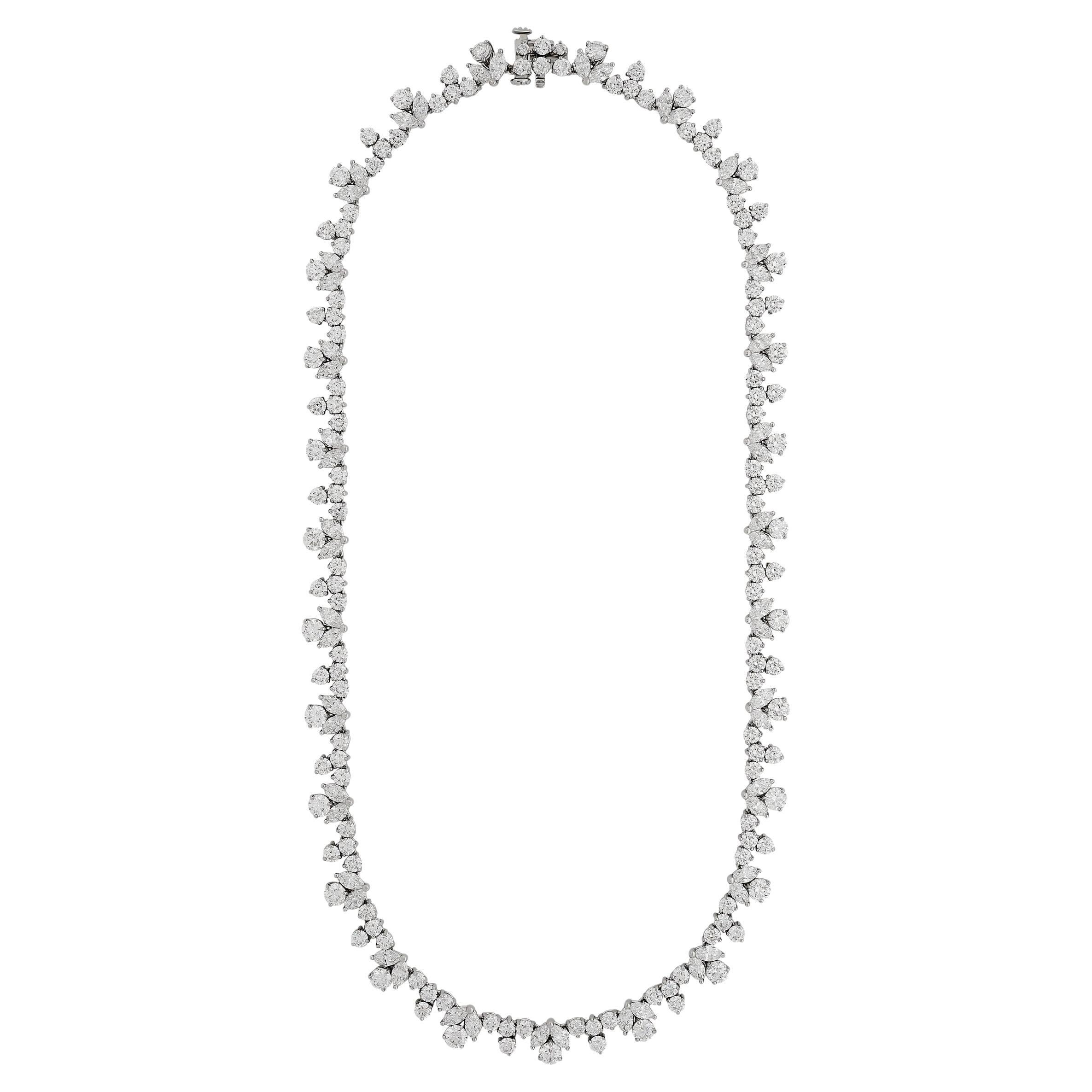 Harry Winston Collar Riviera con Racimo de Diamantes en Platino en venta