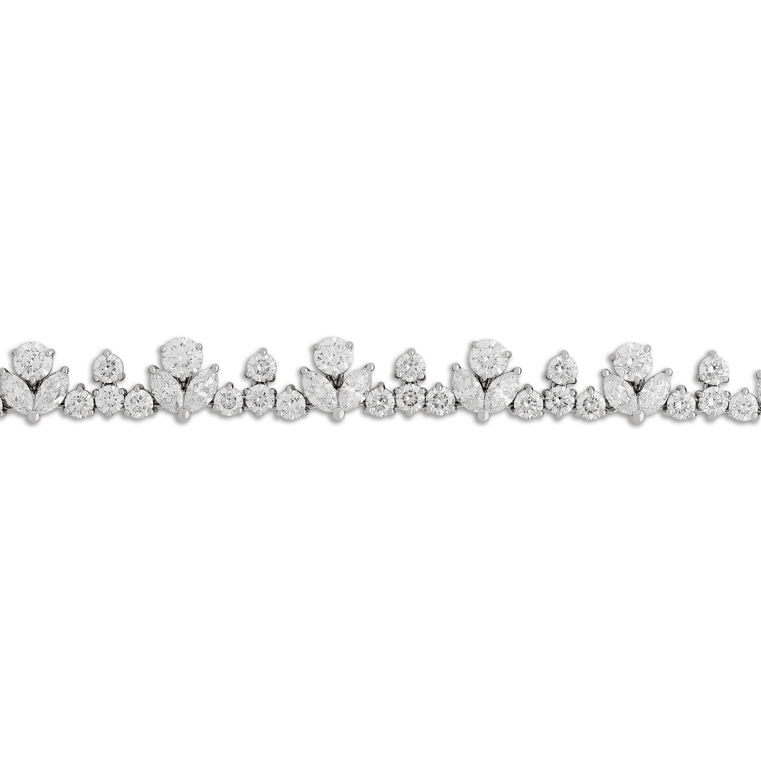 Harry Winston Collar Riviera con Racimo de Diamantes en Platino Corte marquesa en venta