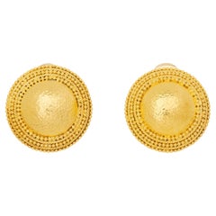 Pendientes Cúpula Círculos Texturados Lalaounis de Oro Amarillo de 18 K