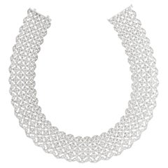 Harry Winston Platinum Diamond Floral Lattice Collar Necklace
