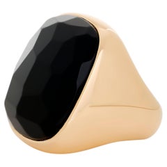 Pomellato 18 Karat Yellow Gold Large Black Jet Cocktail Ring