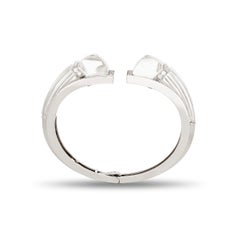 Bracelet « Bastille White Night » de David Webb, en cristal taillé et diamants, 18 carats d'or blanc et platine
