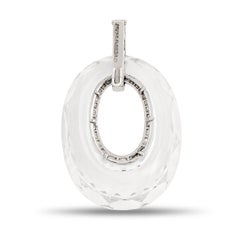 David Webb 18KWG/Plat Carved Crystal and Diamond Pendant