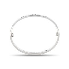 Cartier 18K White Gold 4 Diamond Love Bangle Bracelet; Size 16