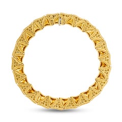 Henry Dunay 18 Karat Yellow Gold Sabi Basketweave Necklace