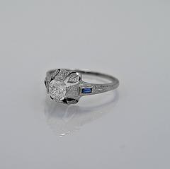 Sapphire Diamond Gold Engagement Ring