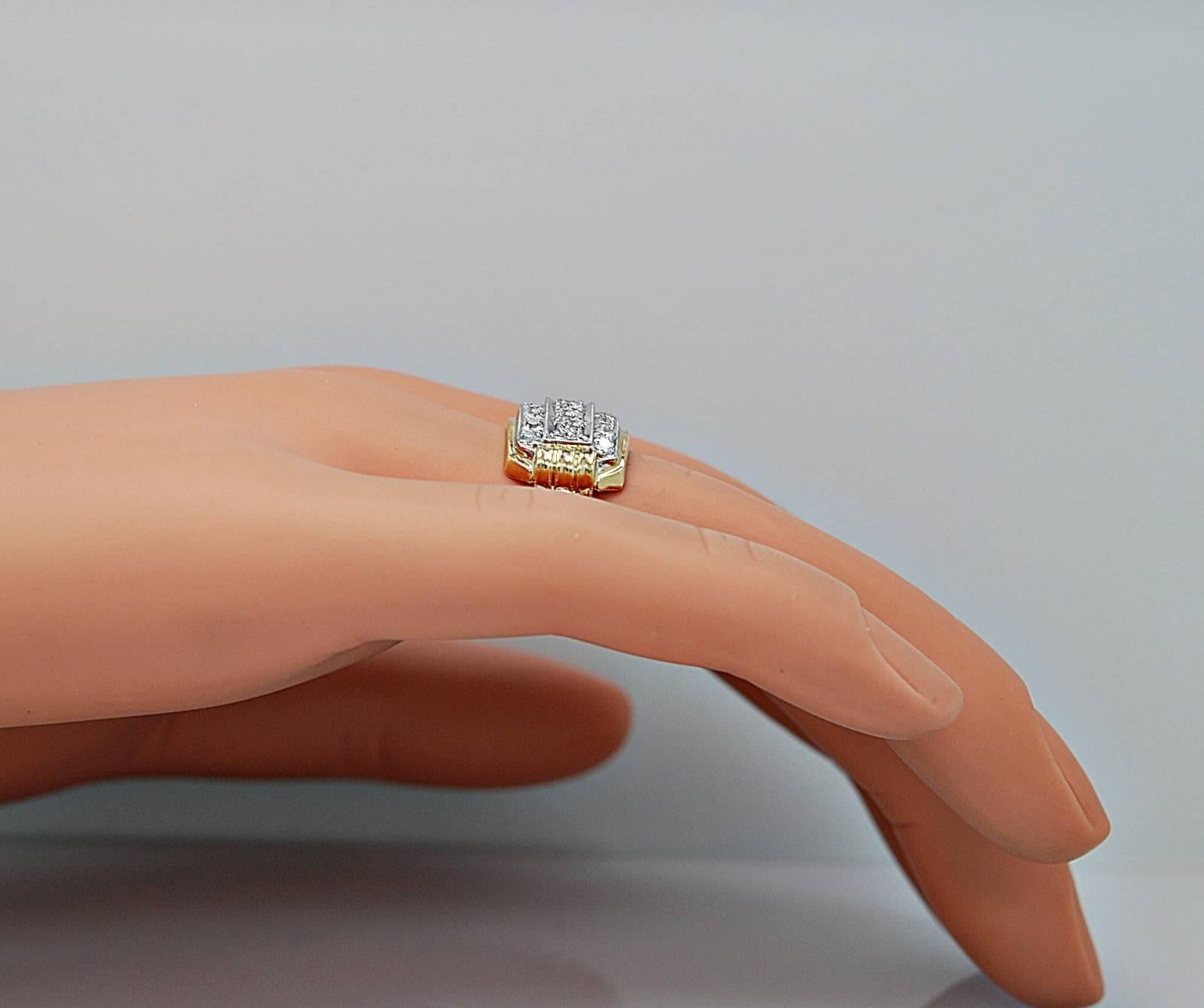 Women's or Men's Antique .50 Carats Diamonds Gold Palladium Fashion Ring For Sale