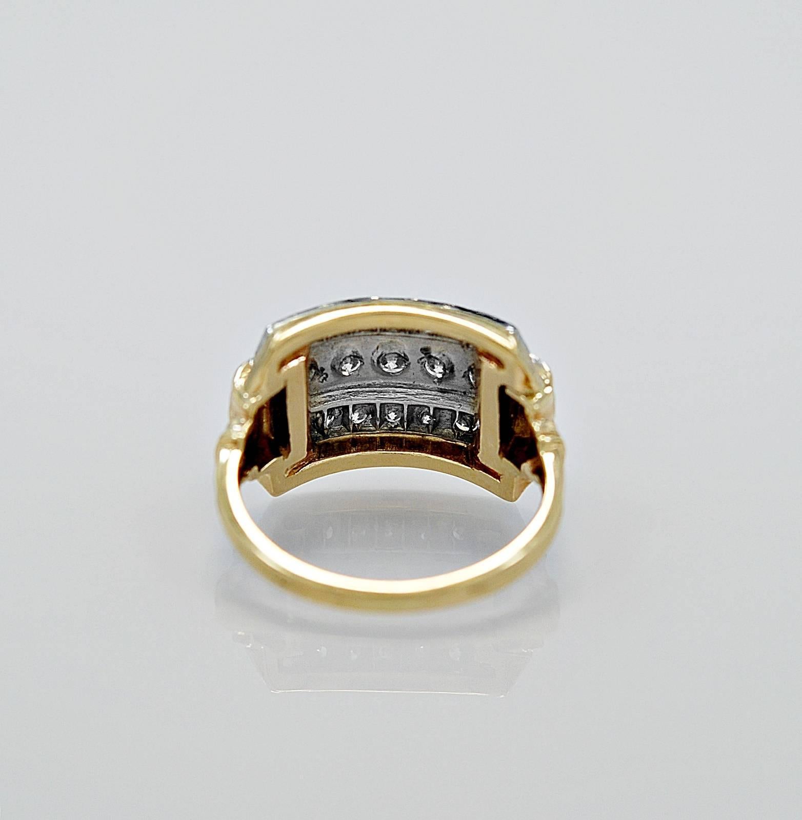 Art Deco Antique .50 Carats Diamonds Gold Palladium Fashion Ring For Sale
