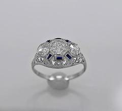 Antique 3 Stone .60 Carat Diamond Platinum Ring