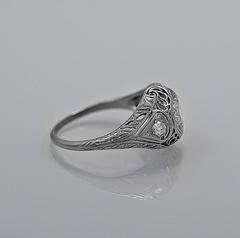 Art Deco . 35 Carat Diamond Platinum Engagement Ring