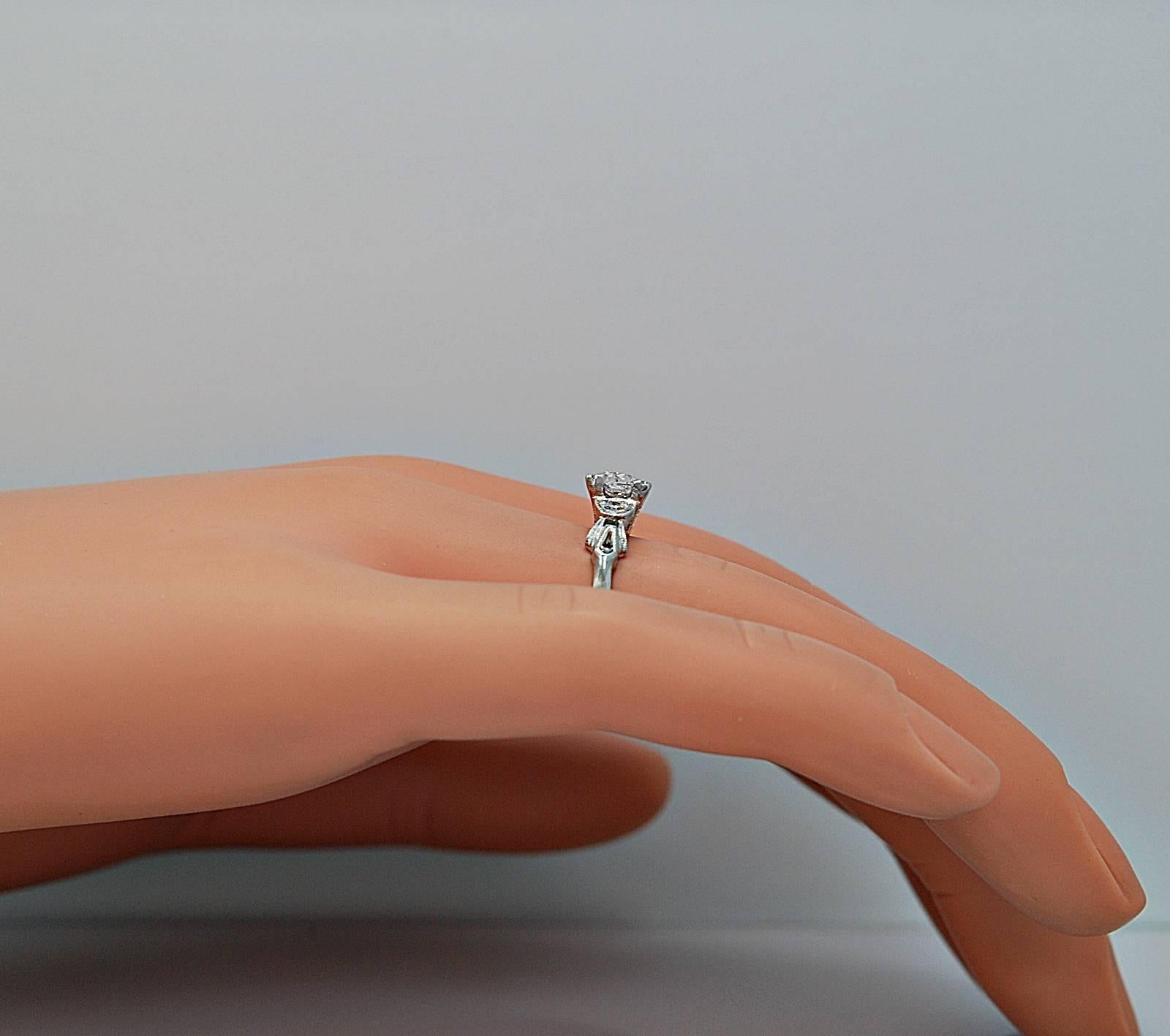 .50 Carat Diamond Platinum Engagement Ring . In Excellent Condition In Tampa, FL