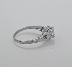 Art Deco .52 Carat Diamond Gold Engagement Ring