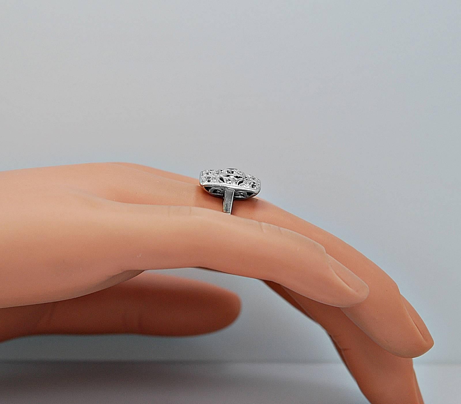 Women's Art Deco .50 Carat Diamond Platinum Engagement Ring