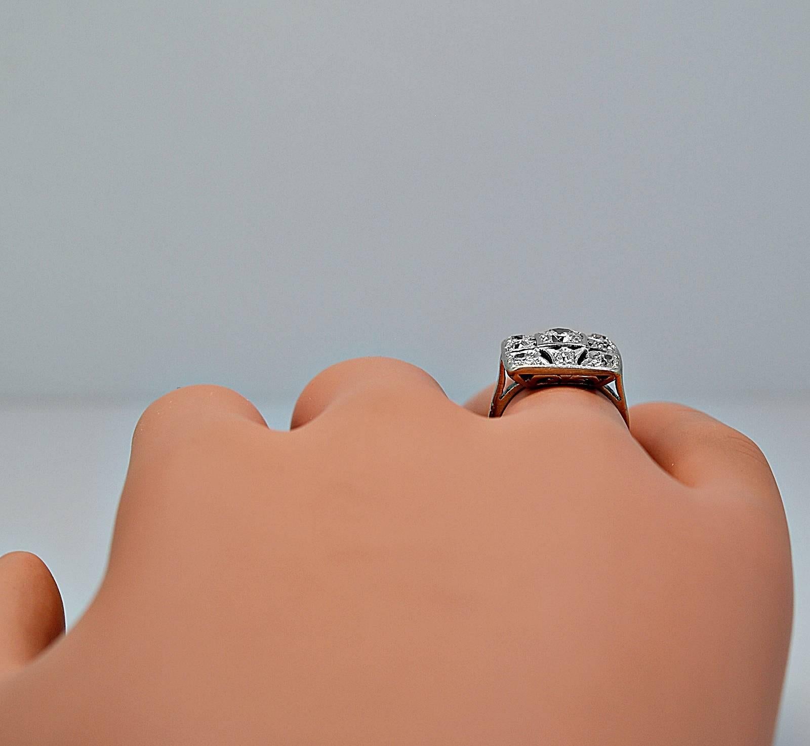 Art Deco .50 Carat Diamond Platinum Engagement Ring 1